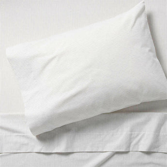 Cozysoft Organic Flannel Grey Stripe Twin/Twin XL Bed Sheet Set.