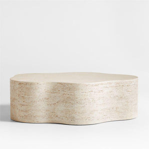 Mesa de centro de resina travertino sintética Fleur