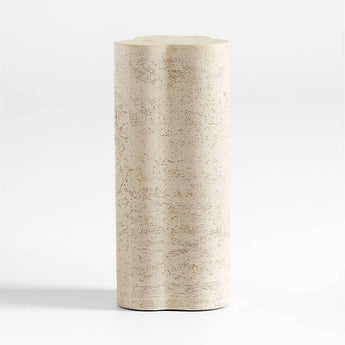 Fleur Tall Faux Travertine Resin Drink Table.