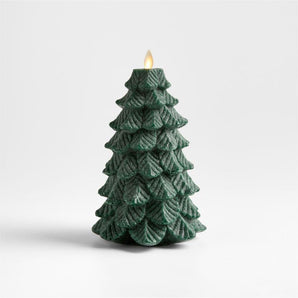 Flameless Flicker Green Tree Candle Large 8.5"