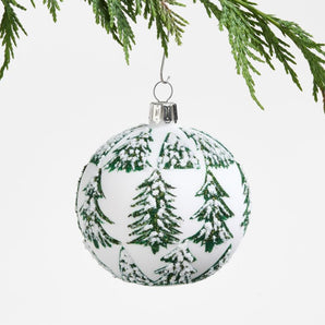 Flocked Tree Christmas Ornament