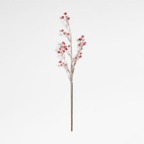 Rama decorativa de bayas rojas escarchadas para árbol de Navidad