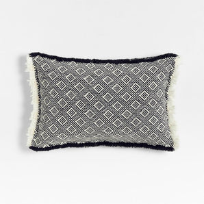 Geo Fringe Organic Cotton 22x15 Ink Blac.