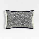 Geo Fringe Organic Cotton 22x15 Ink Blac.