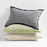 Geo Fringe Organic Cotton 22x15 Ink Blac.