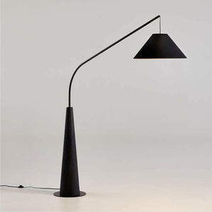 Gibson Black Hanging Arc Floor Lamp with Black Shade