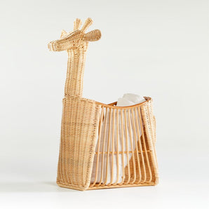 Kids Giraffe Rattan Floor Storage Basket