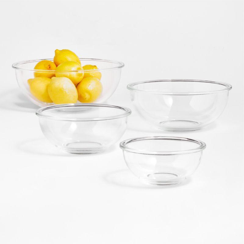 Cuencos Aperitivos Zanetti - Juego De 4 Tazones De Vidrio De Cristal Con Tapa Para Cocinar Batir