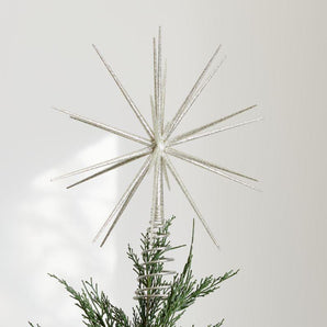 Silver Glitter 3D Star Christmas Tree Topper