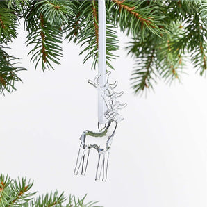 Adorno de reno de cristal para árbol de Navidad