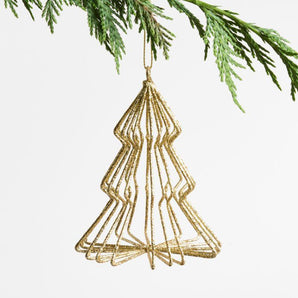 Adorno navideño de árbol 3D dorado