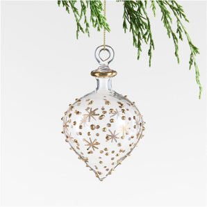 Gold and Clear Glass Onion Christmas Tree Ornament