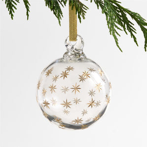 Etched Star Ball Christmas Tree Ornament