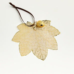 Maple Leaf Christmas Tree Ornament with Acorn