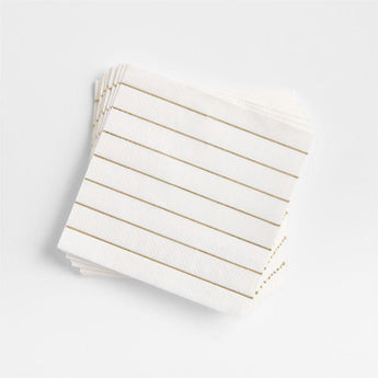 Gold Stripe Paper Napkin.