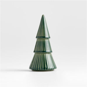 Árbol navideño de cerámica verde, pequeño, 9"
