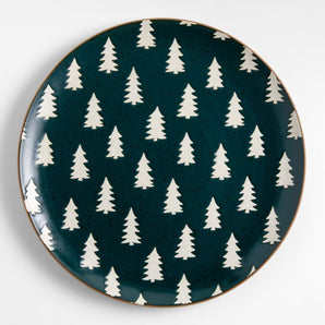 Trees Round Stoneware Platter