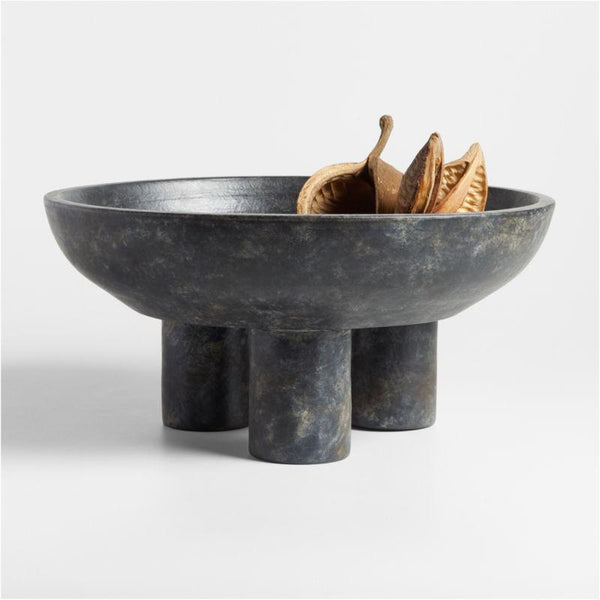 Cuenco de cerámica de tres patas para centro de mesa, 16"