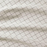 Organic Cotton Grid Natural and Midnight Navy King Bed Sheet Set.