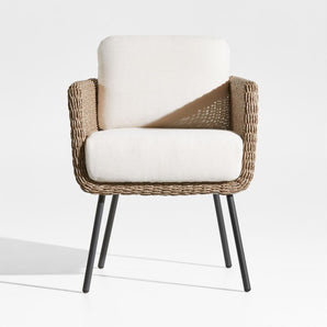 Silla de comedor de exterior de mimbre Grotta