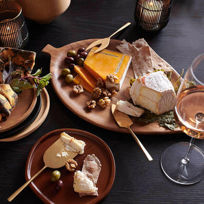 Byhring Mixed Wood Appetizer Plates, Set of 4.
