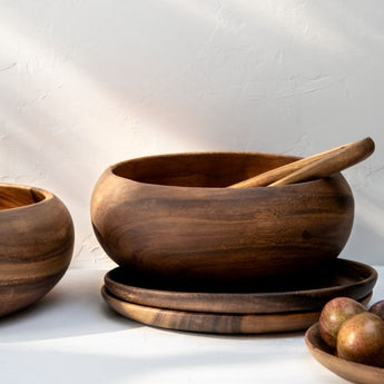Tondo 5.75" Small Acacia Wood Serving Bowl.