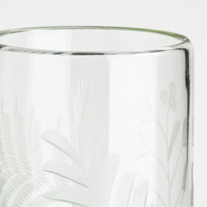 Harvest Floral Etchd Clear Glass.