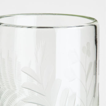 Harvest Floral Etchd Clear Glass.