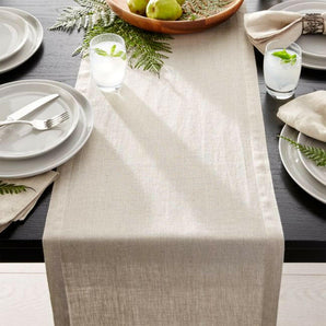 Marin Warm Natural Linen Table Runner 90".