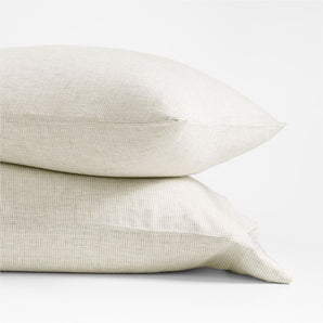 Nuevas fundas de almohada Natural Grid King, juego de 2