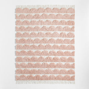 Hi/Low Scallop Pink Rug 8X10.