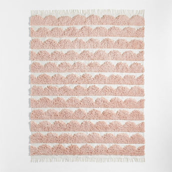 Hi/Low Scallop Pink Rug 8X10.