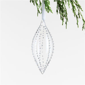 Adorno de Navidad de cristal tallado tipo hobnail en forma de gota