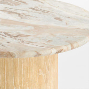 Homage Marble and White Oak 20" Side Tab.