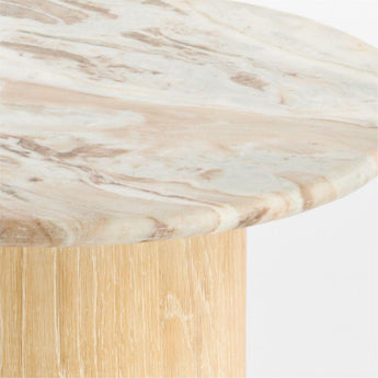 Homage Marble and White Oak 20" Side Tab.