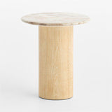 Homage Marble and White Oak 20" Side Tab.