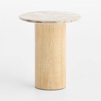Homage Marble and White Oak 20" Side Tab.
