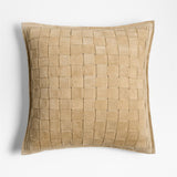 Hyde Woven Suede 20x20 Camel Tan Throw P.