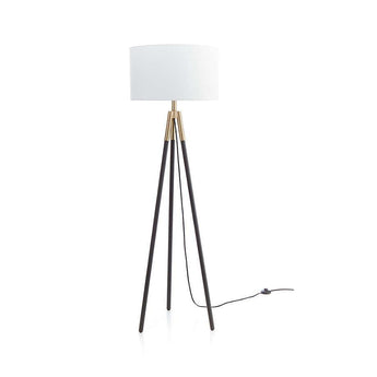 Hyde Brass and Bronze Metal Tripod Floor Lamp.