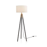 Hyde Brass and Bronze Metal Tripod Floor Lamp.