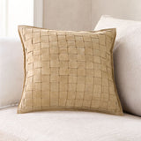 Hyde Woven Suede 20x20 Camel Tan Throw P.