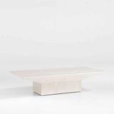 Icon Whitewashed Pine Wood 60" Rectangular Coffee Table.