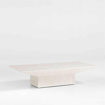 Icon Whitewashed Pine Wood 60" Rectangular Coffee Table.