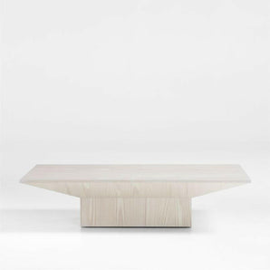 Icon Whitewashed Pine Wood 60" Rectangular Coffee Table.