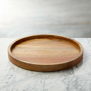 Ike Wooden Round Decorative Tray 15".