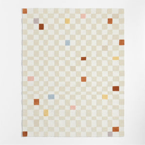Kids Imperfect Checkerboard Multicolor Wool Area Rug