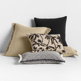 Geo Fringe Organic Cotton 22x15 Ink Blac.