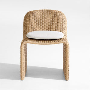Silla de comedor de exterior de mimbre Ipanema con cojín