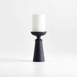 Izumo Ebonized Wood Pillar Holder 6".