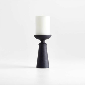Izumo Ebonized Wood Pillar Holder 6".